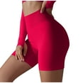 thumbnail image 1 of High Waisted Biker Shorts for Women-5" Tummy Control Fitness Athletic Workout Running Yoga Gym Shorts Red S, 1 of 4