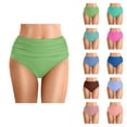 thumbnail image 1 of High Waisted Bikini Bottoms for Women Tummy Control Ruched Bathing Suit Swim Bottom, 1 of 6