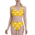 thumbnail image 1 of High Waisted Bikini Sets For Women, Bulb Pattern Yellow Swimsuits Tummy Control, Two Pieces Bathing Suit, 1 of 8