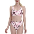 thumbnail image 1 of High Waisted Bikini Sets For Women, Butterfly Tower Pink Swimsuits Tummy Control, Two Pieces Bathing Suit, 1 of 8