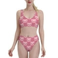 thumbnail image 1 of High Waisted Bikini Sets For Women, Cartoon Cute Pig Pink Swimsuits Tummy Control, Two Pieces Bathing Suit, 1 of 8