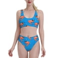 thumbnail image 1 of High Waisted Bikini Sets For Women, Cartoon Shrimp Print Blue Swimsuits Tummy Control, Two Pieces Bathing Suit, 1 of 8