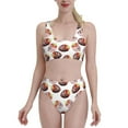 thumbnail image 1 of High Waisted Bikini Sets For Women, Chocolate Strawberry Print Swimsuits Tummy Control, Two Pieces Bathing Suit, 1 of 8