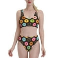 thumbnail image 1 of High Waisted Bikini Sets For Women, Colourful Donut Print Swimsuits Tummy Control, Two Pieces Bathing Suit, 1 of 8