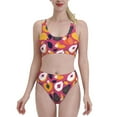 thumbnail image 1 of High Waisted Bikini Sets For Women, Cute Pear Peach Gold Flower Swimsuits Tummy Control, Two Pieces Bathing Suit, 1 of 8