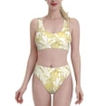 thumbnail image 1 of High Waisted Bikini Sets For Women, Gold Calla Lily Flowers Swimsuits Tummy Control, Two Pieces Bathing Suit, 1 of 8