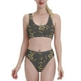 thumbnail image 1 of High Waisted Bikini Sets For Women, Gothic Funny Golden Snake Moon Swimsuits Tummy Control, Two Pieces Bathing Suit, 1 of 8