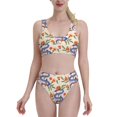 thumbnail image 1 of High Waisted Bikini Sets For Women, Painted Purple Funny Snake Flower Swimsuits Tummy Control, Two Pieces Bathing Suit, 1 of 8