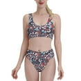 thumbnail image 1 of High Waisted Bikini Sets For Women, Paisley Print Red Swimsuits Tummy Control, Two Pieces Bathing Suit, 1 of 8