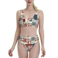 thumbnail image 1 of High Waisted Bikini Sets For Women, Patchwork In Country Style Swimsuits Tummy Control, Two Pieces Bathing Suit, 1 of 8