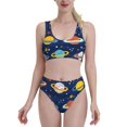 thumbnail image 1 of High Waisted Bikini Sets For Women, Planets And Stars Swimsuits Tummy Control, Two Pieces Bathing Suit, 1 of 8