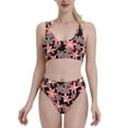 thumbnail image 1 of High Waisted Bikini Sets For Women, Purple Pink Lilies Flowers Swimsuits Tummy Control, Two Pieces Bathing Suit, 1 of 8