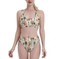 thumbnail image 2 of Popvil High Waisted Bikini Set For Women – Neon Floral Print, Tummy Control, Crisscross Back, 82% Polyester 18% Elastane 2 of 3