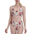 thumbnail image 1 of High Waisted Bikini Sets For Women, Stamp Mailbox Pattern Swimsuits Tummy Control, Two Pieces Bathing Suit, 1 of 8