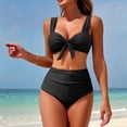 thumbnail image 1 of High Waisted Bikini Sets for Women Swim Suits 2026 Tummy Control Ruched Bikini Two Piece Bathing Suit Swimwear Black XL, 1 of 5