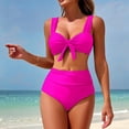 thumbnail image 1 of High Waisted Bikini Sets for Women Swim Suits 2026 Tummy Control Ruched Bikini Two Piece Bathing Suit Swimwear Hot Pink L, 1 of 5