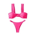 thumbnail image 1 of High Waisted Bikini Sets for Women Swim Suits Tummy Control Ruched Bikini Two Piece Bathing Suit Swimwear Hot Pink, 1 of 7