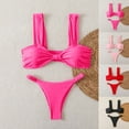 thumbnail image 1 of High Waisted Bikini Sets for Women Swim Suits Tummy Control Ruched Bikini Two Piece Bathing Suit Swimwear Red, 1 of 5