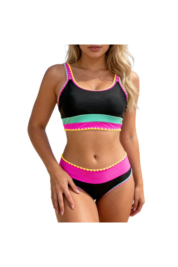 High Waisted Bikini Sets for Women Tummy Control Swimsuits 3 Piece Bathing Suits Neon Swimwear with Skirt 2026