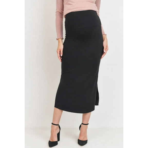 High Waisted Bodycon Maternity Midi Skirt