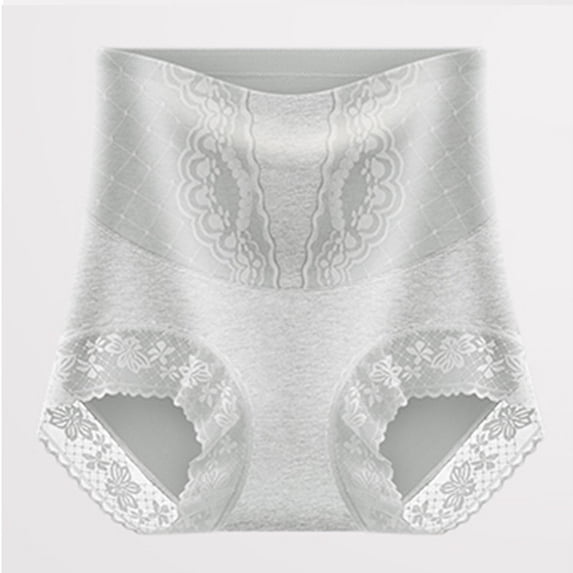 Asgosdo High Waisted Briefs for Women Soft Underwear Super Stretchy Briefs Full Coverage Panties Womens Lace Underwear Gray