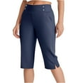 thumbnail image 1 of High Waisted Capri Leggings for Women-Side Split Yoga Capris Pants No See Through Tummy Control Cycling Workout Yoga Capris Pants with Pockets, 1 of 6