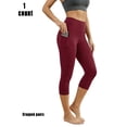 thumbnail image 1 of High Waisted Capri Leggings with Pockets - Tummy Control, Buttery Soft, Yoga & Workout Cropped Pants for Women, 1 of 9