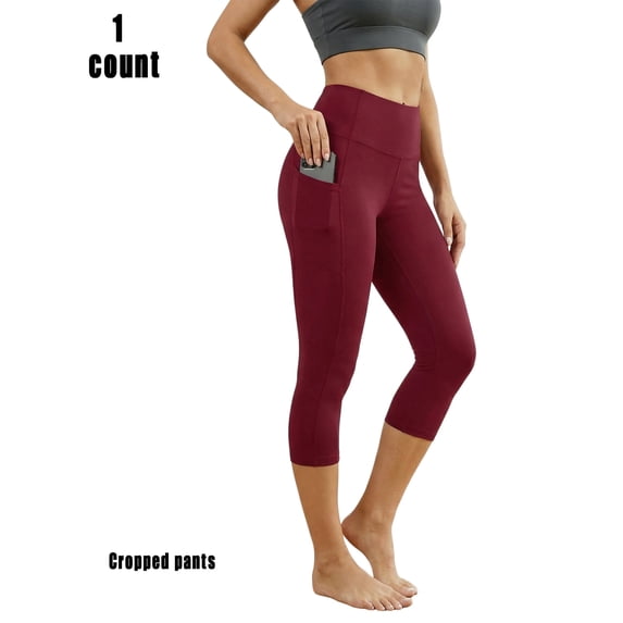 High Waisted Capri Leggings with Pockets - Tummy Control, Buttery Soft, Yoga & Workout Cropped Pants for Women