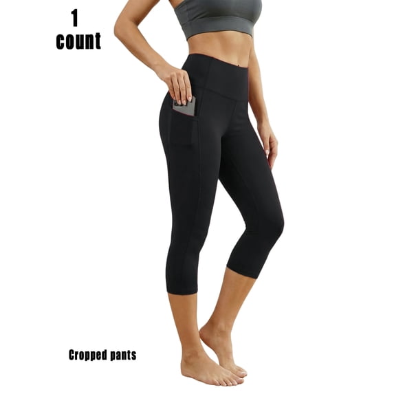 High Waisted Capri Leggings with Pockets - Tummy Control, Buttery Soft, Yoga & Workout Cropped Pants for Women