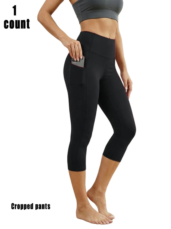 High Waisted Capri Leggings with Pockets - Tummy Control, Buttery Soft, Yoga & Workout Cropped Pants for Women