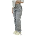thumbnail image 1 of High Waisted Cargo Pants for Women Baggy Y2k Straight Wide Leg Pants with Pockets Streetwear, 1 of 5