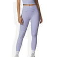 thumbnail image 1 of High-Waisted Compression Leggings with Crossover Waistband - Large, Purple, 1 of 6