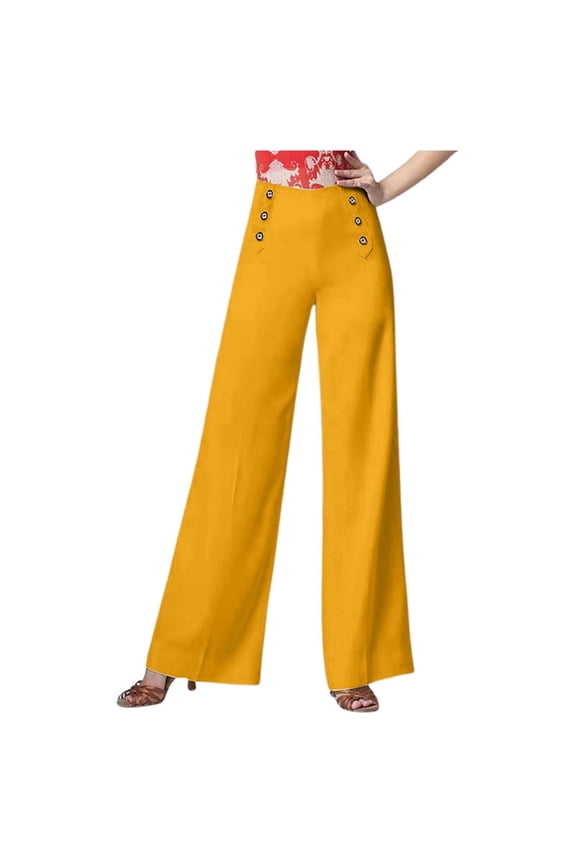 High Waisted Dance Pants for Women - Social Dance Wide Leg, Versatile Design, Polyester Spandex Fabric, Machine Washable, Note: White Pants May Be Sheer