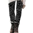 thumbnail image 1 of High Waisted Drawstring Trousers Womens Halloween Printed Leggings Yoga Casual Pants Slim Fitting High Waisted Leggings S-127 Black XXL, 1 of 6