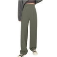 thumbnail image 1 of High Waisted Dress Pants for Women Buttons Drape Straight Wide Leg Pants Casual Loose Trousers with Pocket, 1 of 5