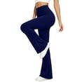 thumbnail image 1 of High Waisted Flare Leggings for Women Pull On Tummy Control Workout Yoga Wide Leg Pants with Pockets Navy M, 1 of 5