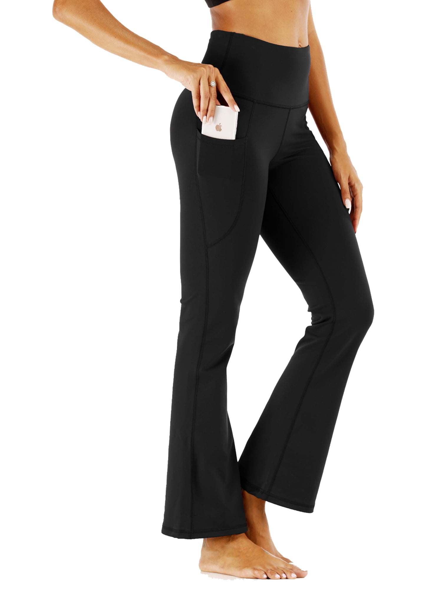 High Waisted Flare Pants Wide Leg Hip Bootcut Solid Color with