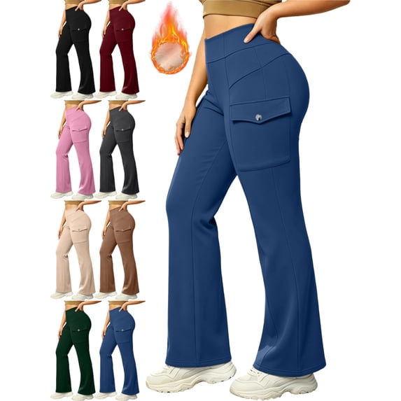 High Waisted Flare Pants for Women Stretch Pockets Comfy Workout Pants
