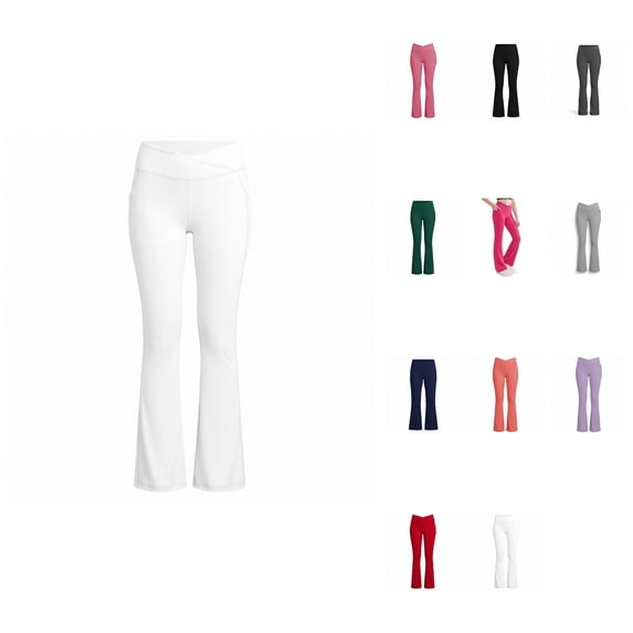 High Waisted Flare Yoga Pants for Girls – Soft Stretchy Tummy Control Leggings with Pockets, Bootcut Bell Bottoms for Workout & Play