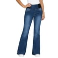 thumbnail image 1 of High Waisted Flared Jeans For Women Washed Comfortable Highly Elastic Denim Pants, 1 of 6