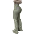 thumbnail image 1 of High Waisted Flared Jeans For Women With Embroidery Stretch Slim Denim Pants, 1 of 9