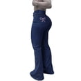 thumbnail image 1 of High Waisted Flared Jeans For Women With Embroidery Stretch Slim Denim Pants, 1 of 8