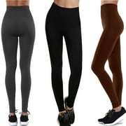 BARGAIN HUNTERS High-Waisted Fleece Lined Leggings - Regular and Plus Sizes