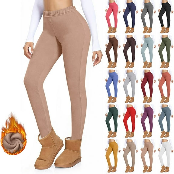 High-Waisted Full-Length Yoga Pants, Non-See-Through Workout Velvet Warm Home Leggings Casual Close Fitting Leggings Long Pants