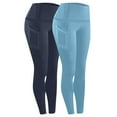 thumbnail image 1 of High Waisted Gym Yoga Pants with Pockets, Womens Workout Leggings 25 Inches - Soft Leggings Fitness Sports Running Yoga Athletic Pants Sky Blue XXL, 1 of 8