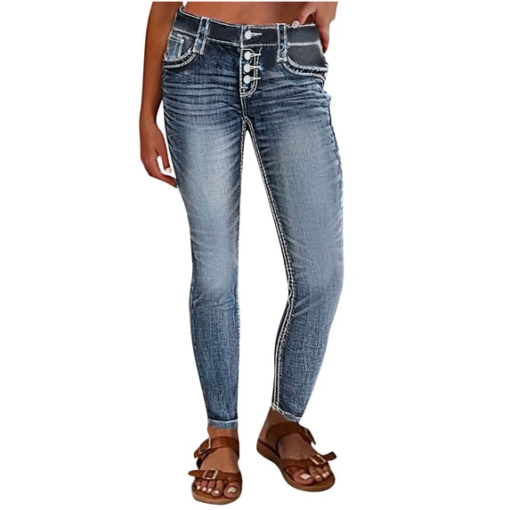 High Waisted High Stretch Jeans For Ladies Slim Suit Fit Casual Denim