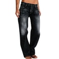 thumbnail image 1 of High Waisted Jeans for Women, Audhol Women High Waisted Jeans Loose Trendy Stretchy Straight Leg Plus Size Distressed Denim Pants with Pockets Baggy Jeans for Women Black L, 1 of 5