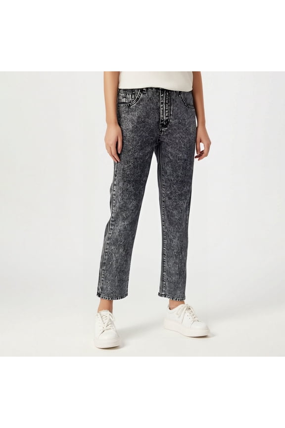 High Waisted Jeans for Women Stretch Denim Pants Casual Lightweight Outdoor Hiking Pants With Pocket Grey L