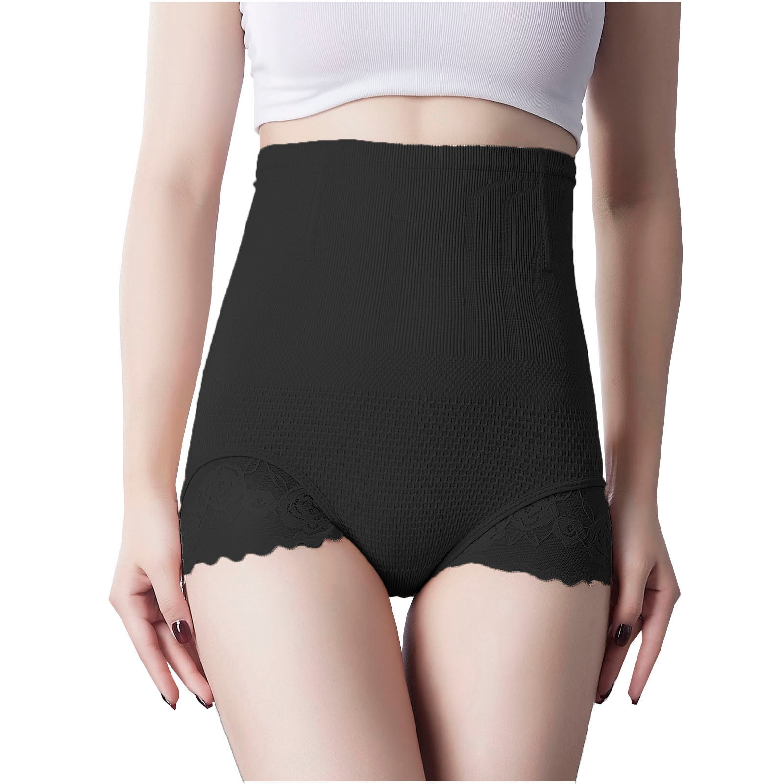 Plus Size Casual Shapewear, Women's Plus Tummy Control Butt Lifting High  Rise Contrast Mesh Breathable Body Shaper Biker Shorts