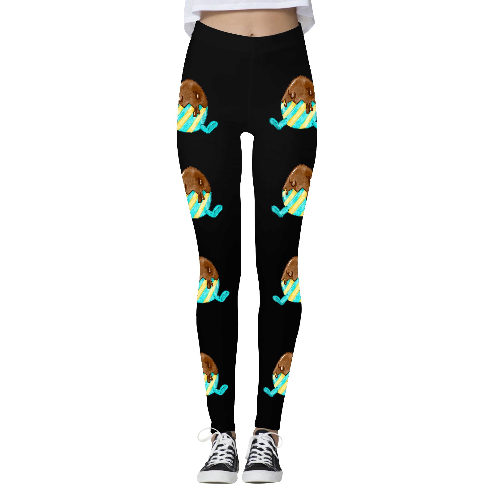 High Waisted Leggings Flare with Pockets Women's Easter Bunny Super ...